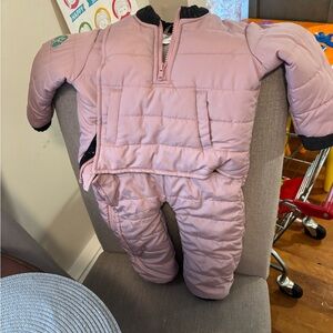 Buckle Me Pink Quilted Baby Snowsuit